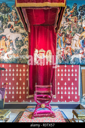 Großbritannien, Schottland, Stirling. Thronsaal in Stirling Castle, der Stewart Könige erbaut, James IV, James V. und Jakob VI. Im 16. Jahrhundert Stockfoto