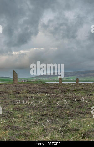 Großbritannien, Schottland, Orkney Island, Ring von Brodgar, eine zeremonielle Seite zurück in die Jungsteinzeit Alter geschätzt, um das Gebäude wurde ca. 2600 v. Chr. dating Stockfoto