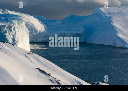 Blick auf Ilulissat Icefjord, Weltkulturerbe der UNESCO, Grönland. Stockfoto