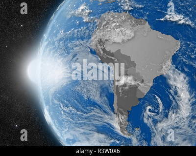 Südamerikanischen Kontinent aus dem Weltraum Stockfoto