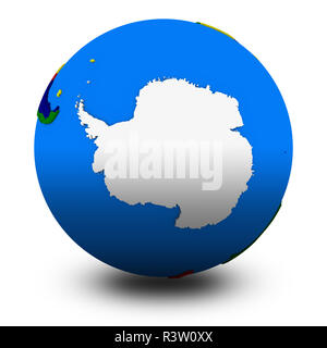 Antarktis auf die politische Welt Abbildung Stockfoto