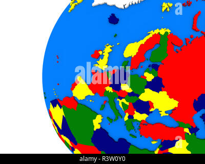 Europäischen Kontinent auf die politische Welt Stockfoto