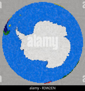 Zeichnung der Antarktis auf der Erde Stockfoto