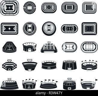 Arena Sport Szene Symbole gesetzt. Einfache Abbildung: 25 Arena Sport Szene Vector Icons für Web Stock Vektor