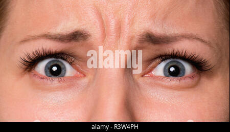 Gesicht Frau mit Augen und Wimpern Stockfoto