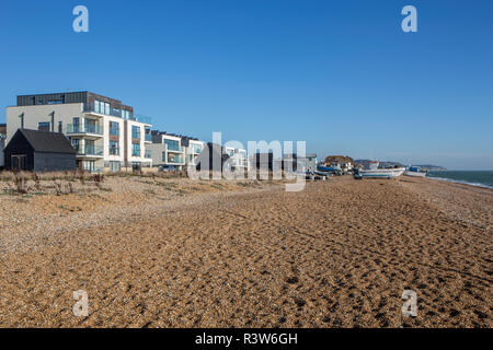 Neue Apartments auf der Arbeit Fischer Strand Stockfoto