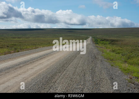 Alaska, Nome, Bob Blodgett Nome-Teller Highway, Teller Road. Sinuk Fluss, um Mile Marker 26. Stockfoto