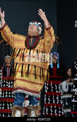 Native American Tänzer, Palmer, Alaska, USA Stockfoto