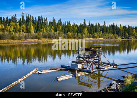 USA, Alaska, Fairbanks. Chena Indian Village, Fisch Rad Stockfoto