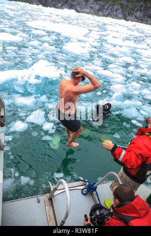 Le Conte, südlichsten Tidewater Gletscher, die in den Usa, in der Nähe von Petersburg, Alaska, Inside Passage Glacier Stockfoto