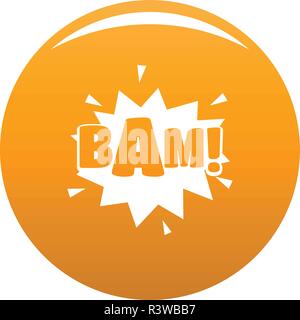 Comic Boom bam-Symbol. Einfache Abbildung der komischen Boom bam Vektor Icon für das Design orange Stock Vektor