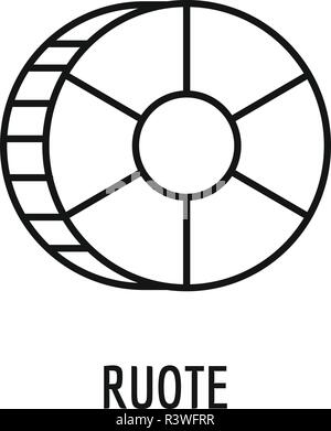 Ruote pasta Symbol. Umrisse ruote pasta Vektor Symbol für Web Design auf weißem Hintergrund Stock Vektor