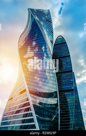 Moskau, Russland - 17. JUNI 2018: Blick auf die Wolkenkratzer im presnenskaya Damm, Business Center der Stadt Moskau Stockfoto