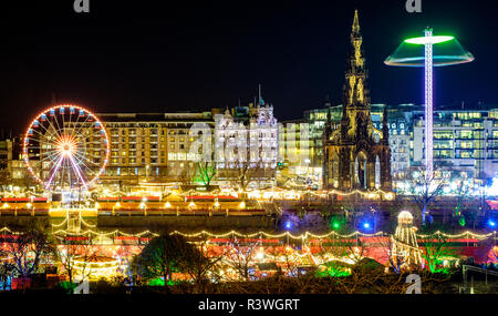 Edinburgh-Weihnachtsbeleuchtung Stockfoto