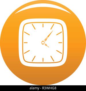 Uhr an der Wand. Einfache Abbildung der Uhr an der Wand vektor Icon für das Design orange Stock Vektor