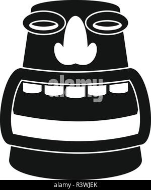 Tiki idol Kopf Symbol. Einfache Abbildung von Tiki idol Kopf vektor Symbol für Web Design auf weißem Hintergrund Stock Vektor