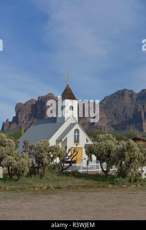 USA, Arizona. Apache Junction, Elvis Memorial Chapel, Apacheland Movie Ranch Stockfoto