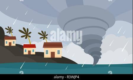 Tornado Hawaii Insel Hintergrund. Flache Darstellung der tornado Hawaii Insel vector Hintergrund für Web Design Stock Vektor