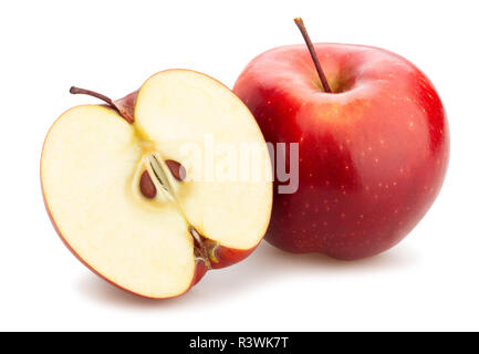 In Scheiben geschnitten Red Delicious apple Pfad isoliert Stockfoto