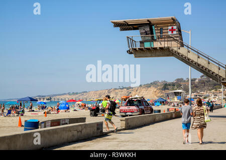 USA, California, La Jolla. La Jolla Shores Lifeguard Tower Stockfoto
