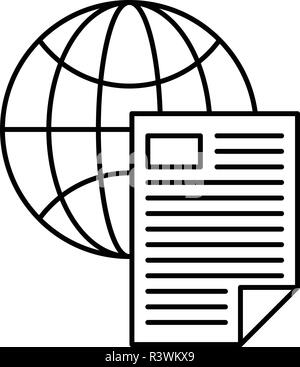 Global document Symbol. Überblick Abbildung: Global Document vector Symbol für Web Design auf weißem Hintergrund Stock Vektor