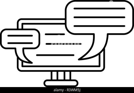 Symbol Monitor chat. Überblick Abbildung: monitor chat Vektor Symbol für Web Design auf weißem Hintergrund Stock Vektor