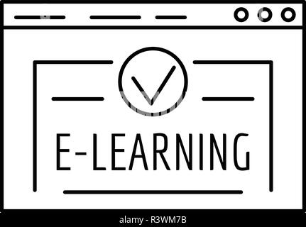 E Learning Symbol. Überblick Abbildung: e Learning Vector Symbol für Web Design auf weißem Hintergrund Stock Vektor