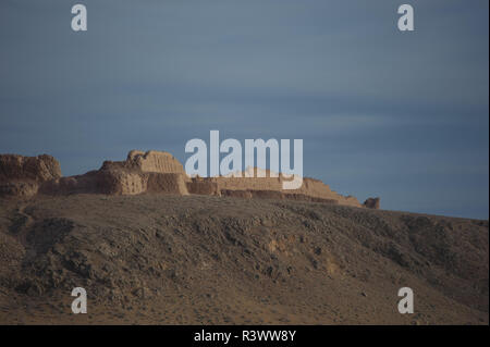 Ayaz Kala Ruinen und Jurtencamp im Norden, in der Nähe von Usbekistan Chiwa. Stockfoto