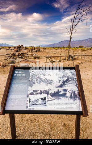 Japanischer Garten Ort, manzanar National Historic Site, Lone Pine, Kalifornien, USA (Nur für die redaktionelle Nutzung) Stockfoto