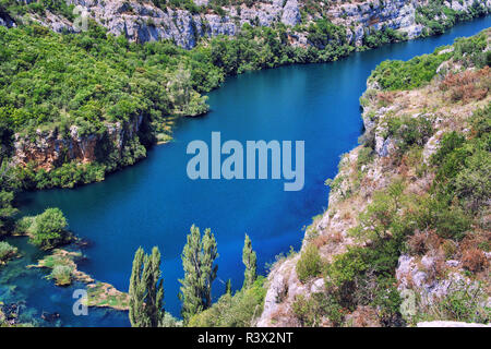 Tal des Flusses Krka, Nationalpark Krka in Kroatien. Stockfoto