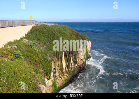 Blick vom Weg entlang West Cliff Drive, Santa Cruz, Kalifornien, USA. Stockfoto