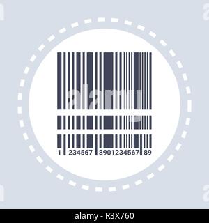 Schwarz realistische Barcode Symbol shopping Konzept flach Stock Vektor