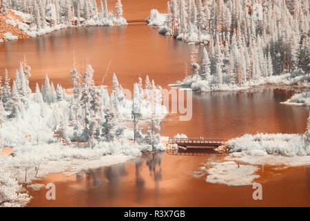 Infrarot Schuß von Twin Lakes in den Mammoth Seen in der Nähe von Mammoth Lakes, Kalifornien Stockfoto