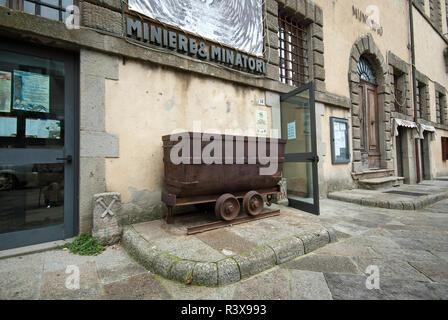 Quecksilber Minen museum in Sforza Cesarini Palast in Santa Fiora, Grosseto, Toskana, Italien Stockfoto