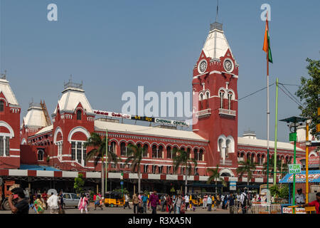 Hauptbahnhof, Chennai, Tamil Nadu, Indien Stockfoto