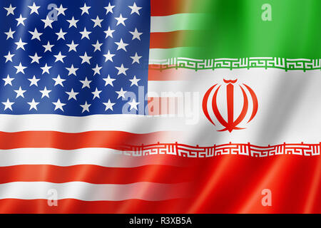 USA und dem Iran Flagge Stockfoto