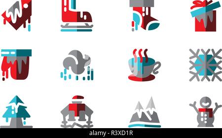 Set Symbol Winter Template Vector Stock Vektor