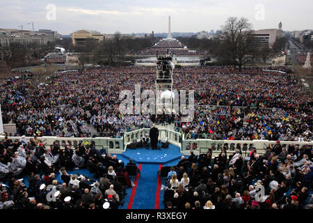 Donald Trump Antrittsrede nach nimmt er den Eid für die Präsidentschaft der Vereinigten Staaten am 20. Januar 2017 Stockfoto