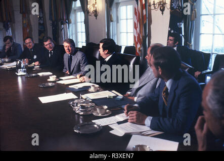 Januar 31, 1978: Präsident Jimmy Carter Treffen mit Mid West Gouverneure im Schaltschrank. Stockfoto