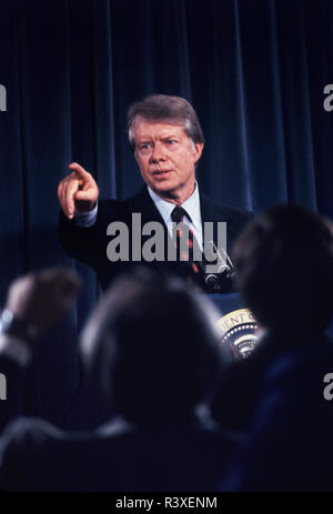 Januar 30, 1978: Jimmy Carter Pressekonferenz. Stockfoto