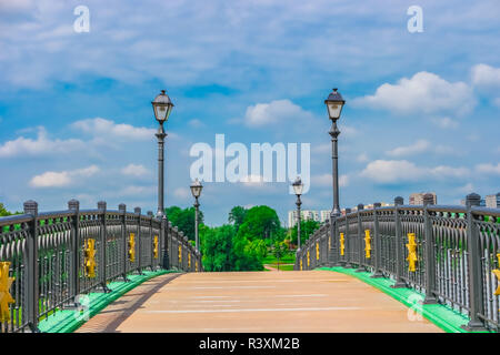 Brücke in Tsaritsyno Park, Moskau Stockfoto