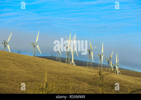 Altamont Pass Windpark, größte Konzentration von Windkraftanlagen in der Welt, in der Nähe von Livermore, Kalifornien, USA Stockfoto