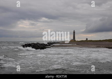 Leuchtturm Skagen Kattegat mit Surfen Dänemark Stockfoto