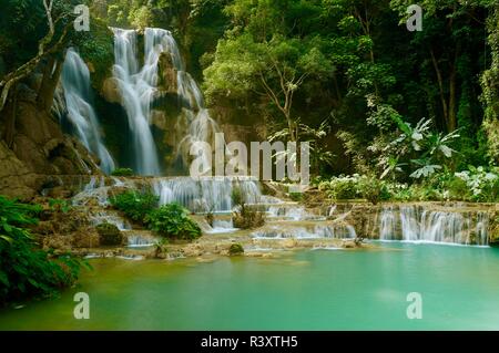 Kuang Si Wasserfall in Luang Prabang, Laos Stockfoto