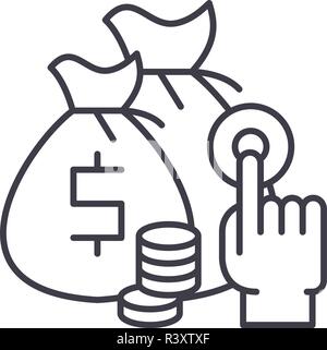 Affiliate sales Symbol Leitung Konzept. Affiliate sales Vector Linear Abbildung, Symbol, Zeichen Stock Vektor
