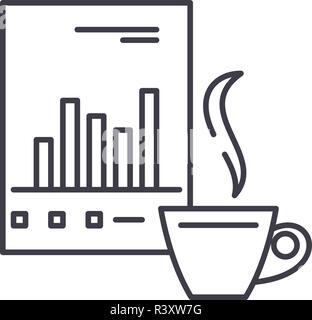 Analytische arbeit Symbol Leitung Konzept. Analytische arbeit Vector Linear Abbildung, Symbol, Zeichen Stock Vektor