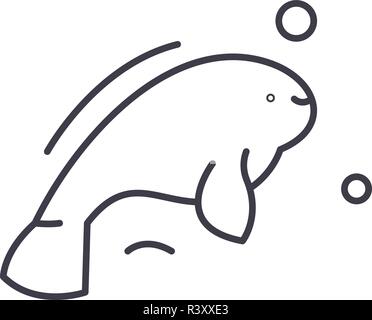 Beluga Symbol Leitung Konzept. Beluga Vector Linear Abbildung, Symbol, Zeichen Stock Vektor