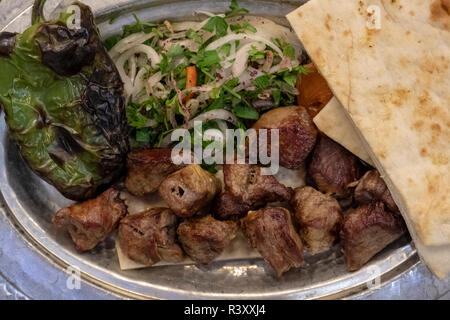 Mit der traditionellen Shish Kebab in Gaziantep, Türkei Stockfoto