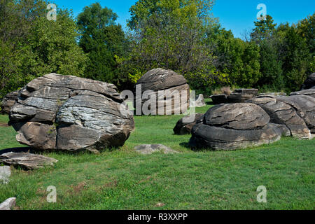 USA, Kansas, Minneapolis, Rock City Park, einzigartige Felsen und Verteilung Stockfoto