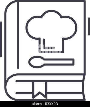 Buch der Rezepte Symbol Leitung Konzept. Buch der Rezepte Vector Linear Abbildung, Symbol, Zeichen Stock Vektor